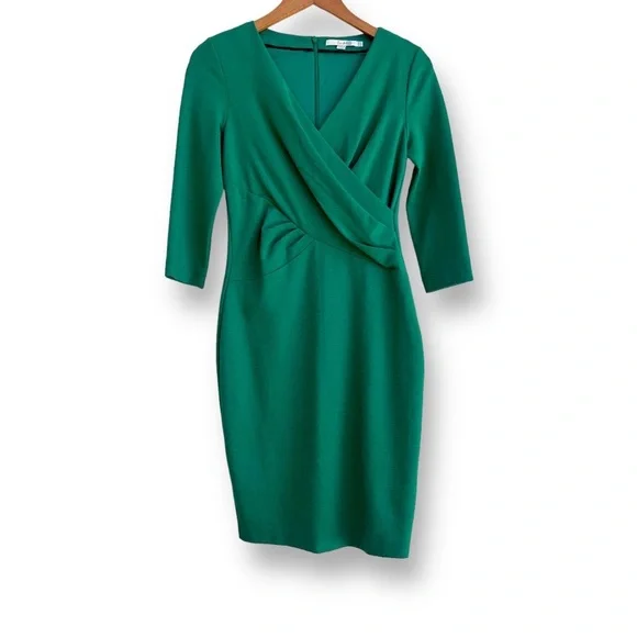 Boden | Dresses | Boden Womens Green Faux Wrap Dress Fitted Size 6p |  Poshmark